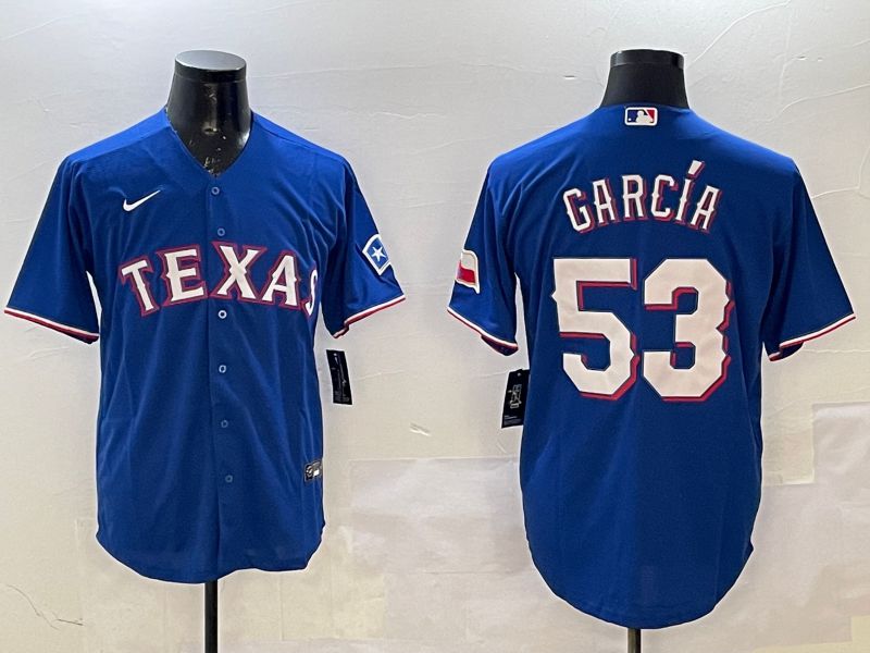 Men Texas Rangers #53 Garcia Blue Game 2025 Nike MLB Jersey style 1->texas rangers->MLB Jersey